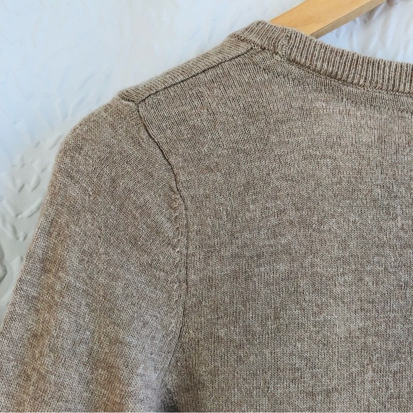 Lucy & Laurel Penguin Lambs Wool & Cashmere Blend Tan Holiday Christmas Sweater - Picture 7 of 12